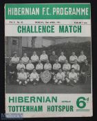 1950/51 Hibernian v Tottenham Hotspur (challenge match between Scottish/English champions) programme