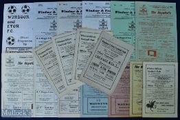 Non-League Windsor & Eton FC home match programmes 1948/49 Erith & Belvedere, 1952/53 Callenders,