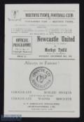 1951-52 Merthyr Tydfil v Newcastle United Welsh cup winners v English cup winners friendly