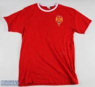Manchester United 1958 Retro Football T Shirt Embroidered Crest, made by Clique size M