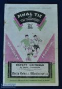 1928 FA Cup Final Blackburn Rovers v Huddersfield Town match programme at Wembley 21 April 1928;