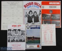 FAYC 1960/61 Arsenal v Chelsea (s/f 2nd leg) single sheet, 1970/71 Cardiff City v Arsenal (final 2nd