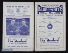 Queen of the South home match programmes v 1951/52 Rangers (Scottish League Cup 18 August 1951), v