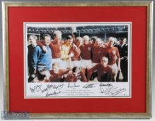 1966 England 40th Anniversary Limited Edition Signed Print signed by 9 players including Nobby
