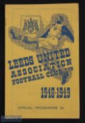 1948/49 Leeds Utd v Grimsby Town Div. 2 match programme 30 October 1948; fair/good condition.