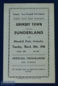 War time 1945/1946 Grimsby Town v Sunderland war league north match programme 26 March 1946, 4