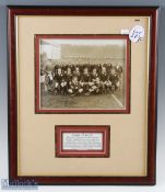 1927 Wales Rugby Team Sepia Photograph: A team photograph from Twickenham v England 15th January
