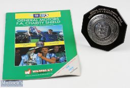 1987 FA Charity Shield Plaque Coventry City v Everton 1st August 1987 hallmarked silver on black