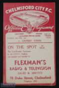 Scarce pre-war 1938/1939 Chelmsford City v Grimsby Town friendly match programme 29 April 1939; good
