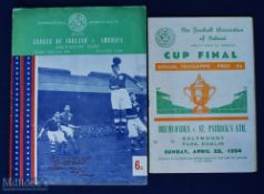 1954 FA of Ireland Cup Final Drumcondra v St Patrick's Athletic match programme Dalymount Park,