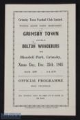 War time 1945/1946 Grimsby Town v Bolton Wanderers war league north Christmas Day 1945, kick-off