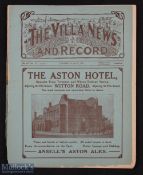 Pre-war 1920/1921 Aston Villa v Everton Div. 1 match programme 15 January 1921; also Aston Villa v