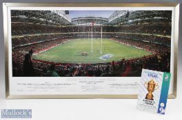 RWC Final 1999 Panoramic Rugby Photo & Prog. (2): c.39