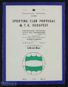 1964 European Cup Winners Final Sporting Portugal v MTK Budapest match programme; fair/good.