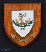 International Rugby Football Board Wall Plaque: Standard wooden decorative shield shaped plaque,
