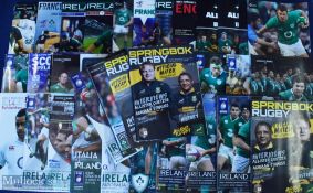 Ireland Mostly Home Rugby Programmes 2010 on (c.30): Nice glossy selection in G/VG condition