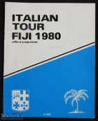 Very scarce 1980 Fiji v Italy Rugby Programme: Very scarce programme for the tour's test, played