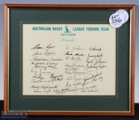 1963-64 Australia Rugby League Team Autographs: The Kangaroos' printed signatures on official paper,