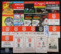 Selection of Wales home international match programmes v England 1951, 1953, 1955, 1955 (souvenir-