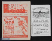 1948/49 Grimsby Town v Nottingham Forest Div. 2 match programme 24 August 1948; reverse fixture