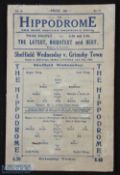 Pre-war 1929/1930 Sheffield Wednesday (Champions) v Grimsby Town Div. 1 match programme 26 April