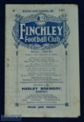 Pre-war 1923/1924 Finchley v Barnet match programme Xmas Day 1923 at Simmers Lane, Finchley, 4