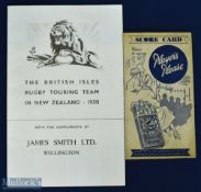 1950 British & I Lions NZ Rugby Tour Guides (2): Tour guide and itinerary score card issued by James