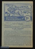 1948/49 Millwall v Glasgow Celtic benefit match programme 25 April 1949 at The Den, 4 pager;