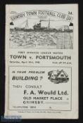1947/48 Grimsby Town v Portsmouth Div. 1 match programme 10 April 1948; fair condition. (1)
