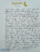 Very rare 1937 S African Tour to NZ, F Glasgow letter: Frank Glasgow (1905 All Black) was the NZ