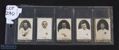 Scarce c19th Ogden's Rugby Cigarette Cards Lot B (5): J M Carey (South), R Worn (Yorkshire), A