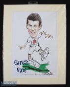 Gareth Bale of Tottenham Hotspur limited edition Artist colour sketch by Norman Hood, No. 38 of 100,