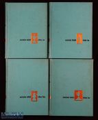 1960 Association Football published by Caxtons in 4 no. green hardbound volumes, very good condition