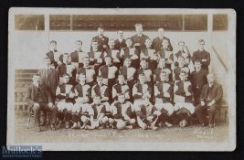 1908/1909 Grimsby Town b&w postcard team group by Noble (of Grimsby), postally unused; fair/good