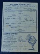1945 Cup Winners Challenge Chelsea v Bolton Wanderers single sheet match programme at Stamford