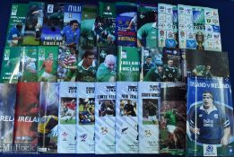 Ireland Rugby Programmes from the 2000s (c.100): The vast majority of Ireland's home matches in that