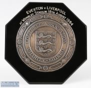 1984 FA Charity Shield Plaque Everton v Liverpool 18th August 1984 hallmarked silver on black