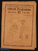 1921/1922 Tottenham Hotspur v Cardiff City FAC 4th round replay match programme 9 March 1922;