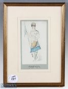 1883 Ladies' Rugby Football Costume Watercolour: An unusual image of a Victorian Female Rugby