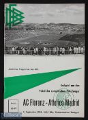 European Cup Winners Cup Football Programmes AC Florenz v Atletico Madrid final replay in Stuttgart