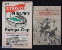 1961-62 European Football Cup Programmes, to include Dukla Praha v Tottenham Hotspurs, and Feyenoord