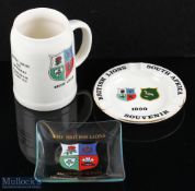 1974 & 1980 British & I Lions Souvenir Items (3): Large 13cm tall cream ceramic tankard with