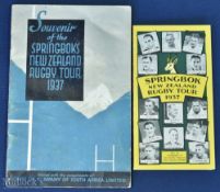 1937 Springbok Tour to NZ Rugby Itineraries (2): Two neat attractive issues for this S African visit