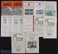 Swansea Town home match programme selection to include 1948/49 Watford, 1949/50 Hull City,