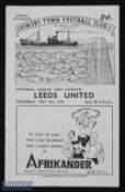 1946/47 Grimsby Town v Leeds Utd Div. 1 match programme 17 May 1947; half times filled in;;fair/