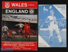 Autographed programmes 1970 Wales v England at Cardiff with clear signature of George Best on back