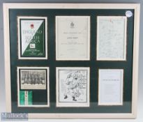1960-1 S African Rugby Springboks Framed Display: 81cm x 70cm beautifully mounted, matted,