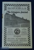 1934/1935 Fulham v Bolton Wanderers Div. 2 match programme 23 March 1935; rust to staple, o/wise