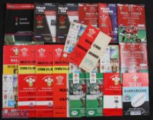 Wales v Overseas Nations etc Rugby Programmes 1973- 2004 (24): To inc v Argentina 1976 & RWC 1999; v