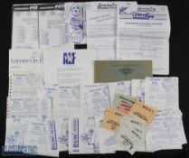 1975-1991 Leicester City Football Tickets, season tickets + paperwork team sheets to include